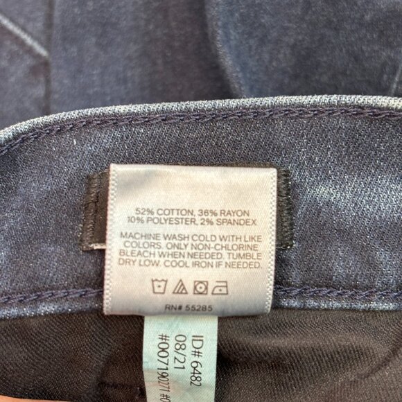 Express Skinny Jeans 6L Dark Wash Ripped Knee Raw Hem 6 Long Stretch High-Rise - Picture 9 of 9